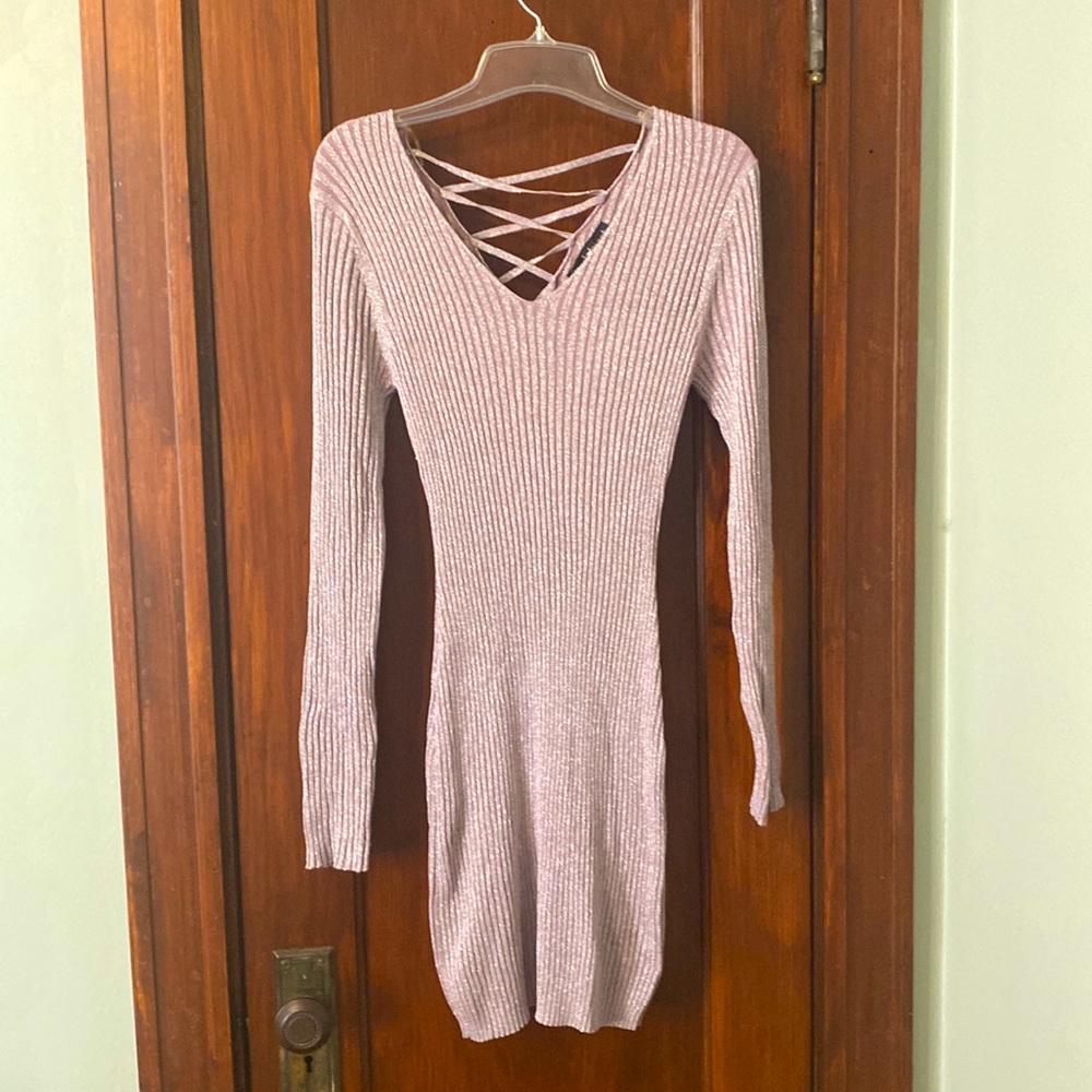 NWT- Lavender sparkle sweater dress